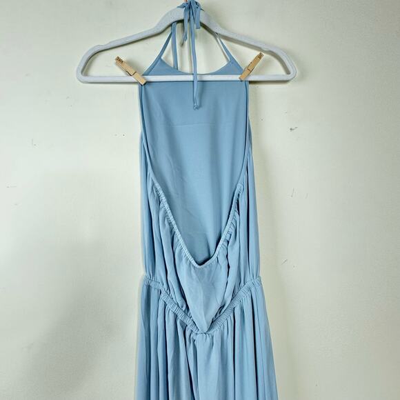 Show Me Your Mumu Heather Halter Dress in Steel Blue Chiffon NWT Size 2XL - Picture 7 of 9